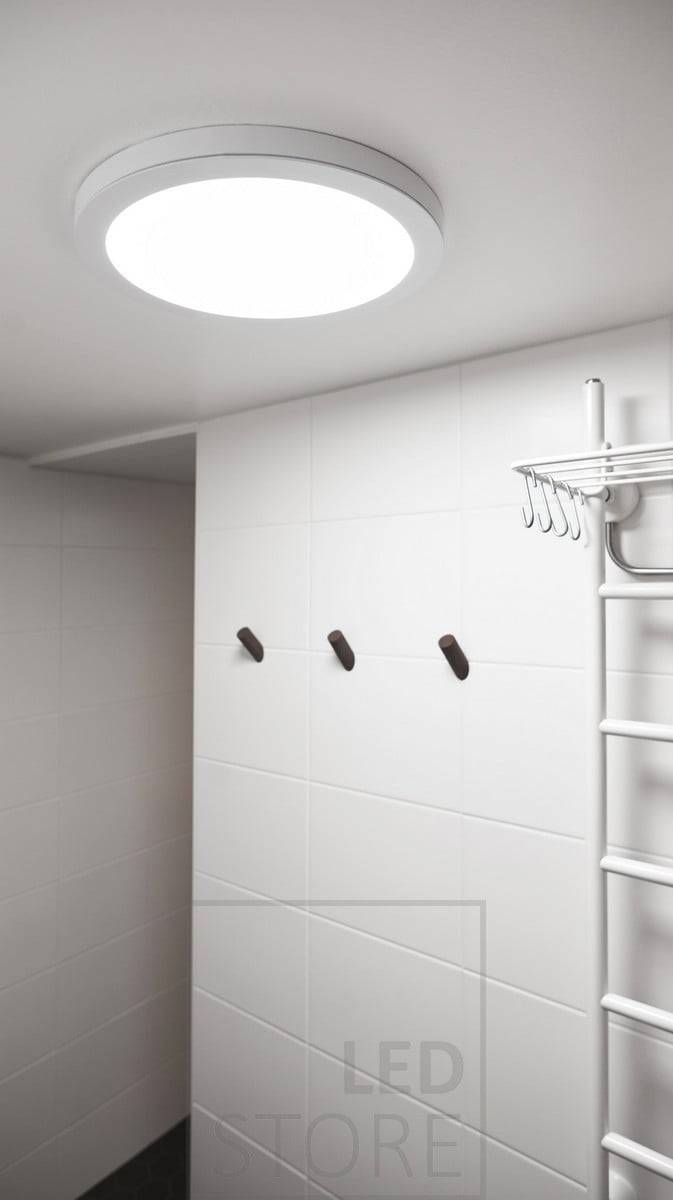 Dimmable et résistant à l'humidité (IP44), ce plafonnier LED en saillie fournit un éclairage lumineux et, grâce à son apparence élégante, il est idéal pour l'éclairage général de votre maison. Ledstore.fi